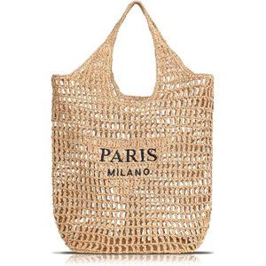 Grass Woven Hollowed Out Hand Woven Bag Beach Shoulder